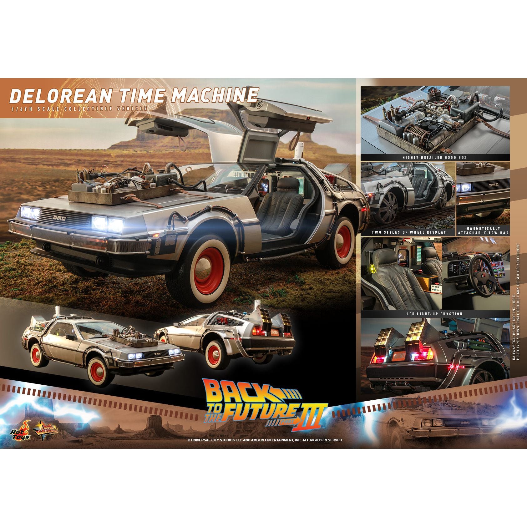 Hot Toys Back to the Future Part III 1:6 Scale DeLorean Time