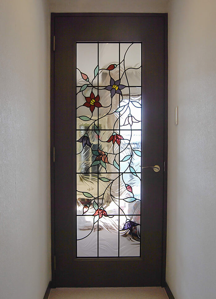 花・植物・風景のデザイン-014「クレマチス」| ステンドグラスバロック