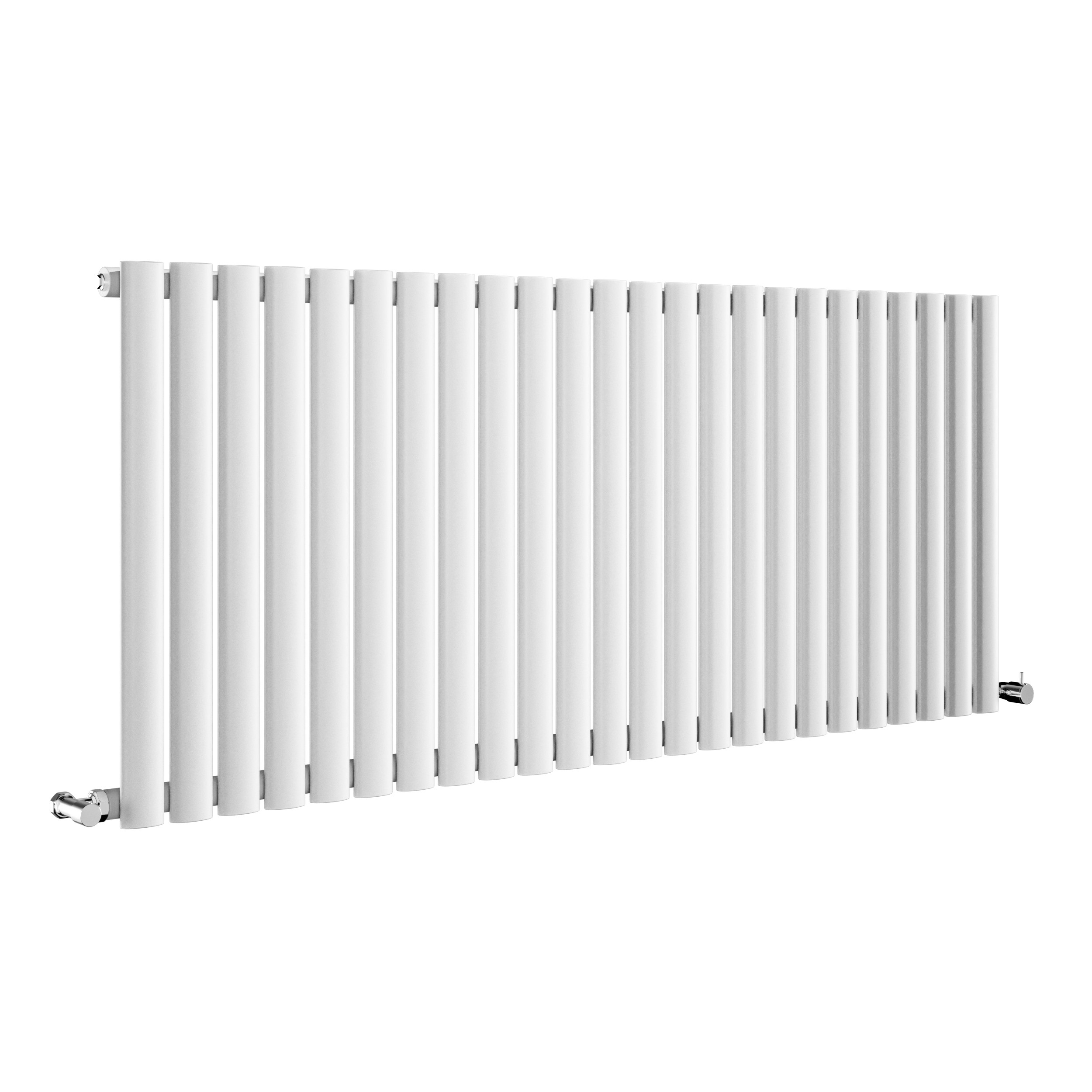 Sorrento White Horizontal Oval Designer Radiator 600x1416mm Single