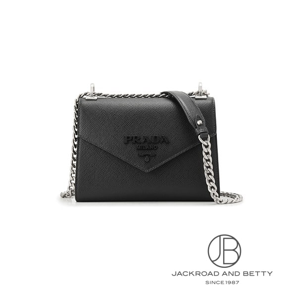 サフィアーノレザー ショルダーバッグ ネロ ブラック 黒[1BD127 2ERX