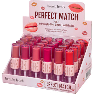 572 - PERFECT MATCH - HYDRATING LIP GLOSS & MATTE LIQUID LIPSTICK