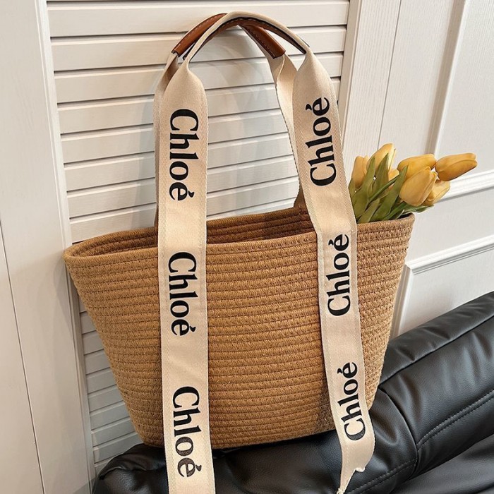 CHLOE レディース 草編みバッグ クロエ夏用 ハンドバッグ 人気リゾート
