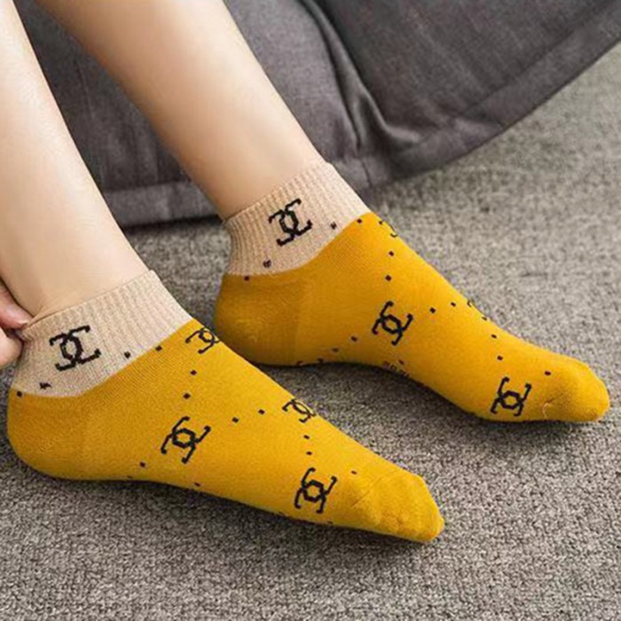 グッチブランドソックス5点セット シャネル コットン 快適 ショート