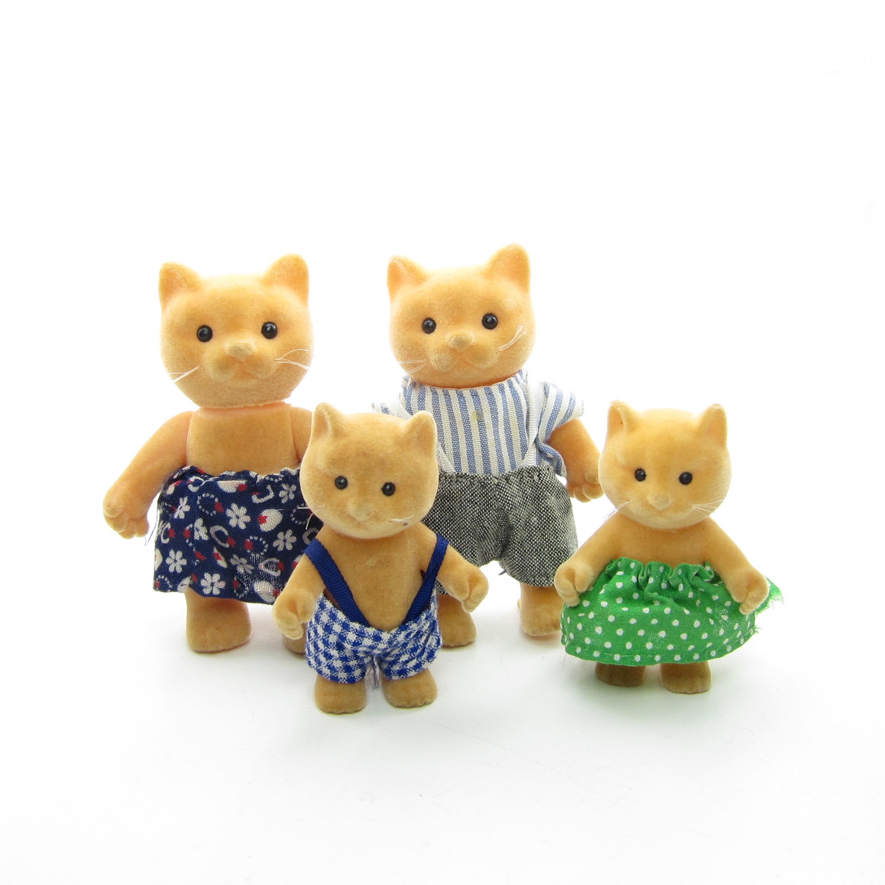 Forest Families Cat Family Vintage Flocked Toys | Brown Eyed Rose