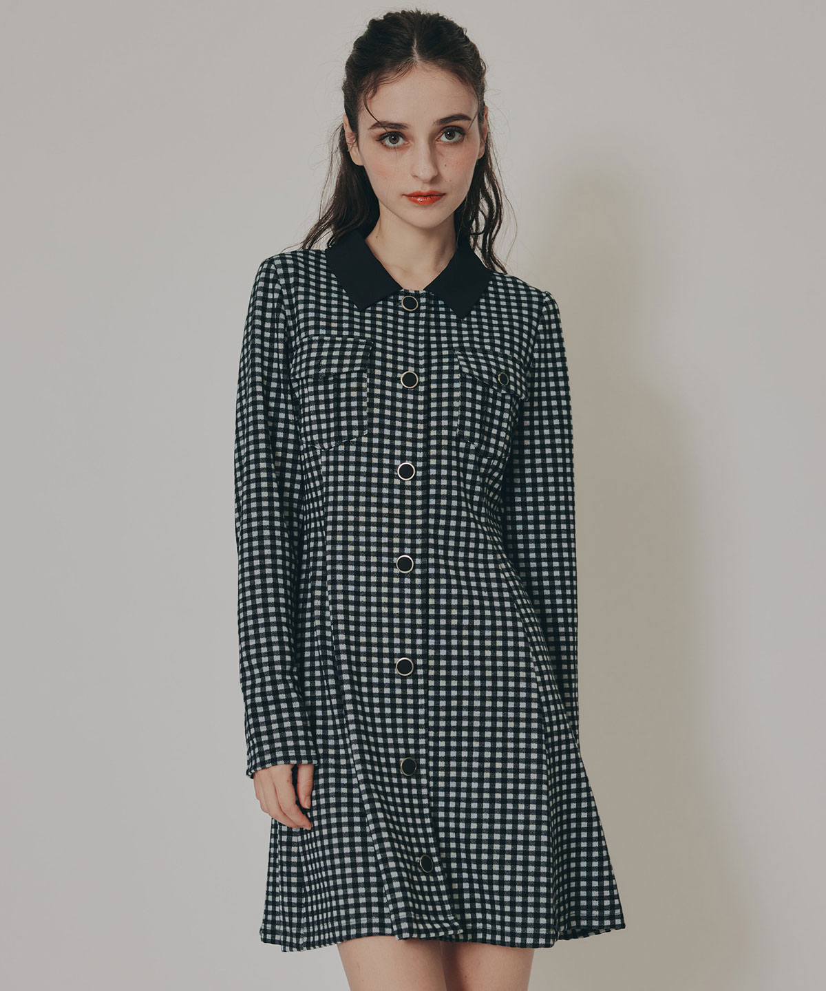 クラシカルチェックZIPミニワンピース