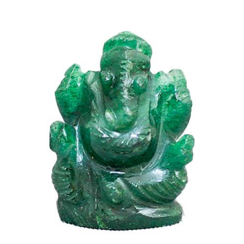 グリーンジェイド（緑翡翠）ガネーシャ神像 | ガネーシャ神と開運グッズ