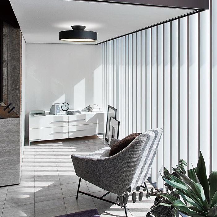 リモコン式 間接光 ブラックシーリングライト ~12畳・各2種｜照明の