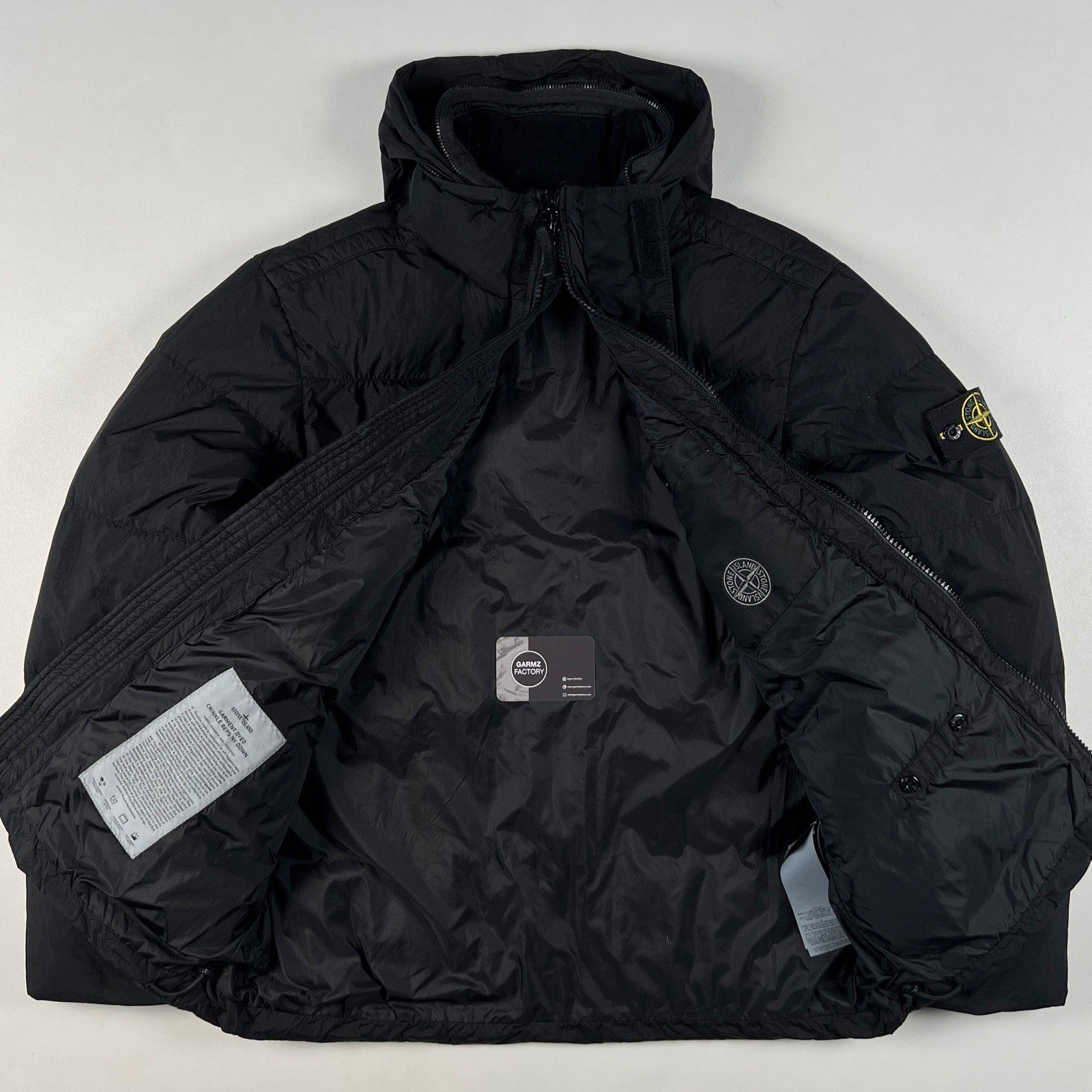 Stone Island Garment Dyed Crinkle Reps NY Down Jacket Black