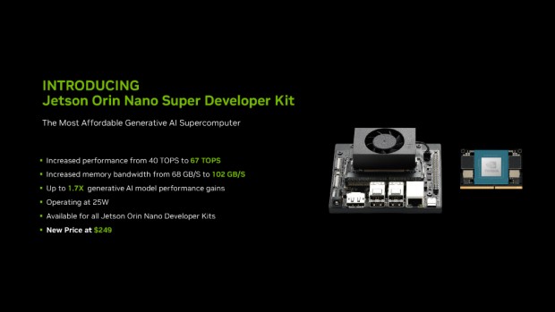 NVIDIA、AI性能が1.7倍になった小型開発キット「Jetson Orin Nano