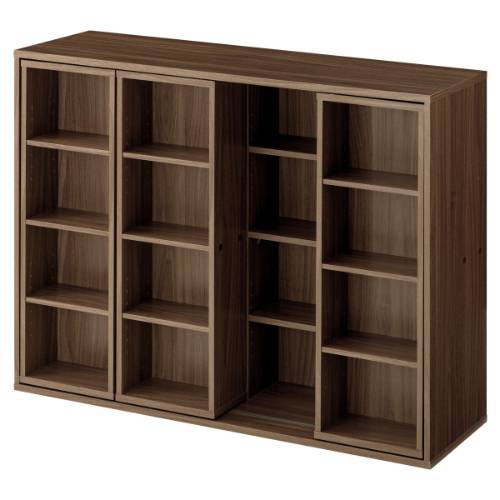 スライド本棚 幅120cm 本棚 ラック おしゃれ ぼん家具 ABE400105