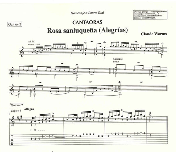 現代ギター | 【楽譜】ウォームス：カンタオーラス〜フラメンコギター