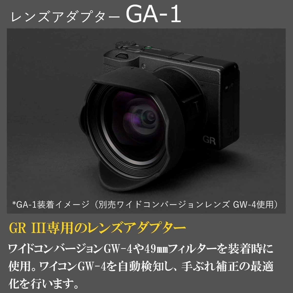 RICOH(リコー) GR IIIレンズ用アダプター GA-1 S0037817(GA-1): レンズ