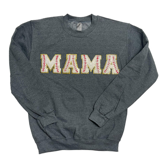 SW-6723 Baseball Mama Dark Heather Sweatshirt – girliegirloriginals