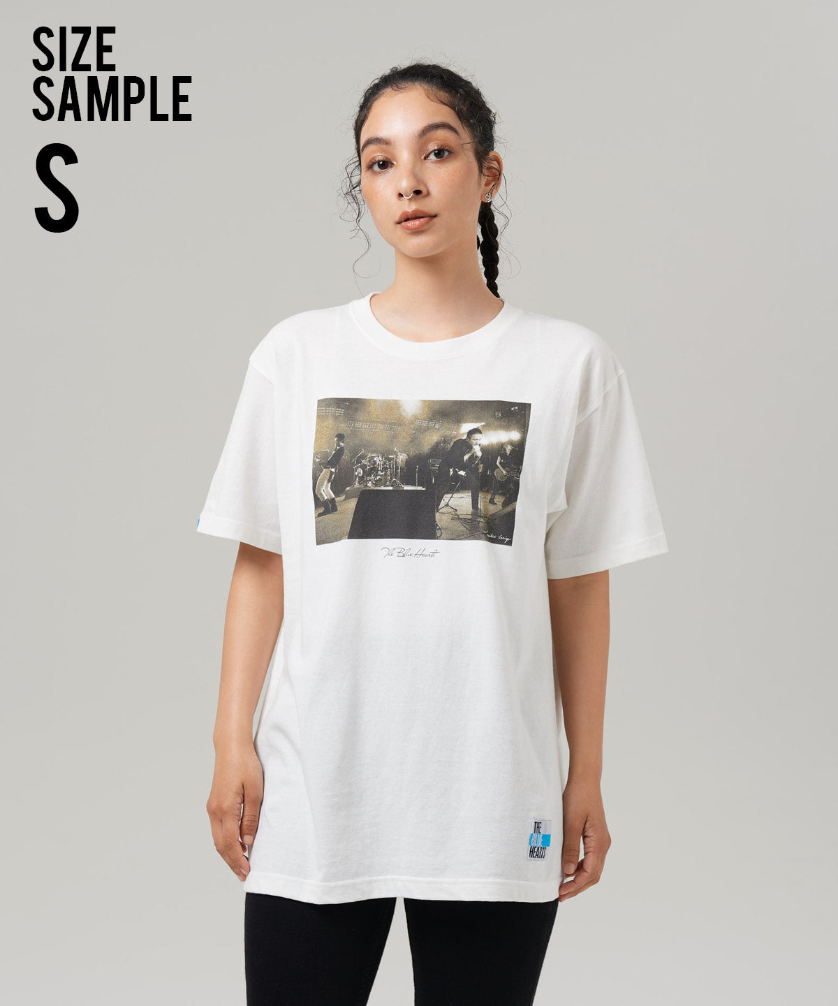 GB0325/BH03 : THE BLUE HEARTS Gold Print T-Shirt / ザ