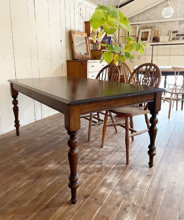 大理石風 ダークブラウン 木製テーブル アンティーク 大理石風 ダーク