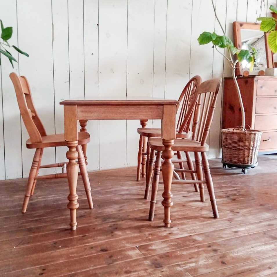 引き出し付きアンティークテーブルW1200オーダーメイドろくろ足