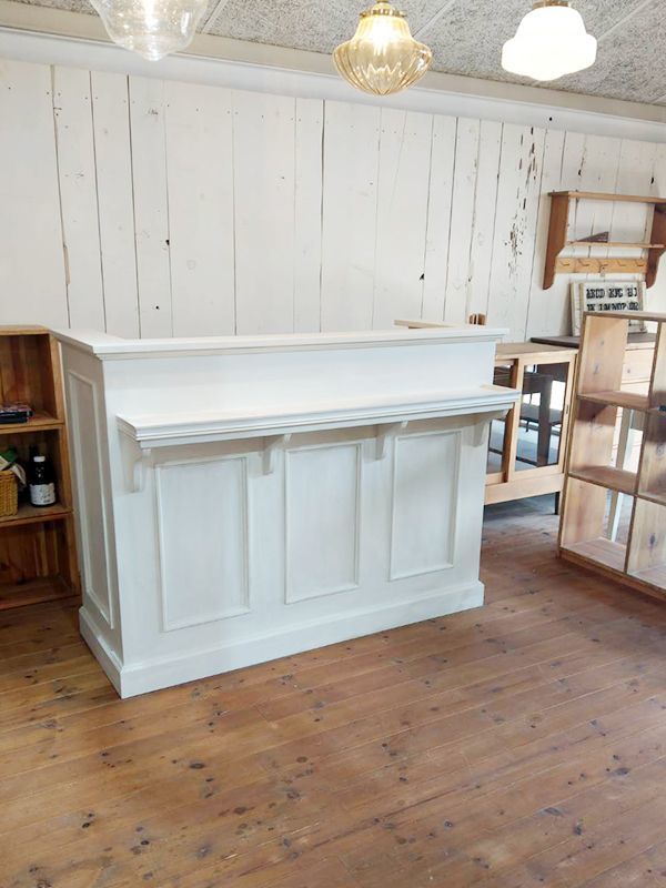 ネイルサロン向けブロカントアンティーク調レジカウンターW1500@大阪