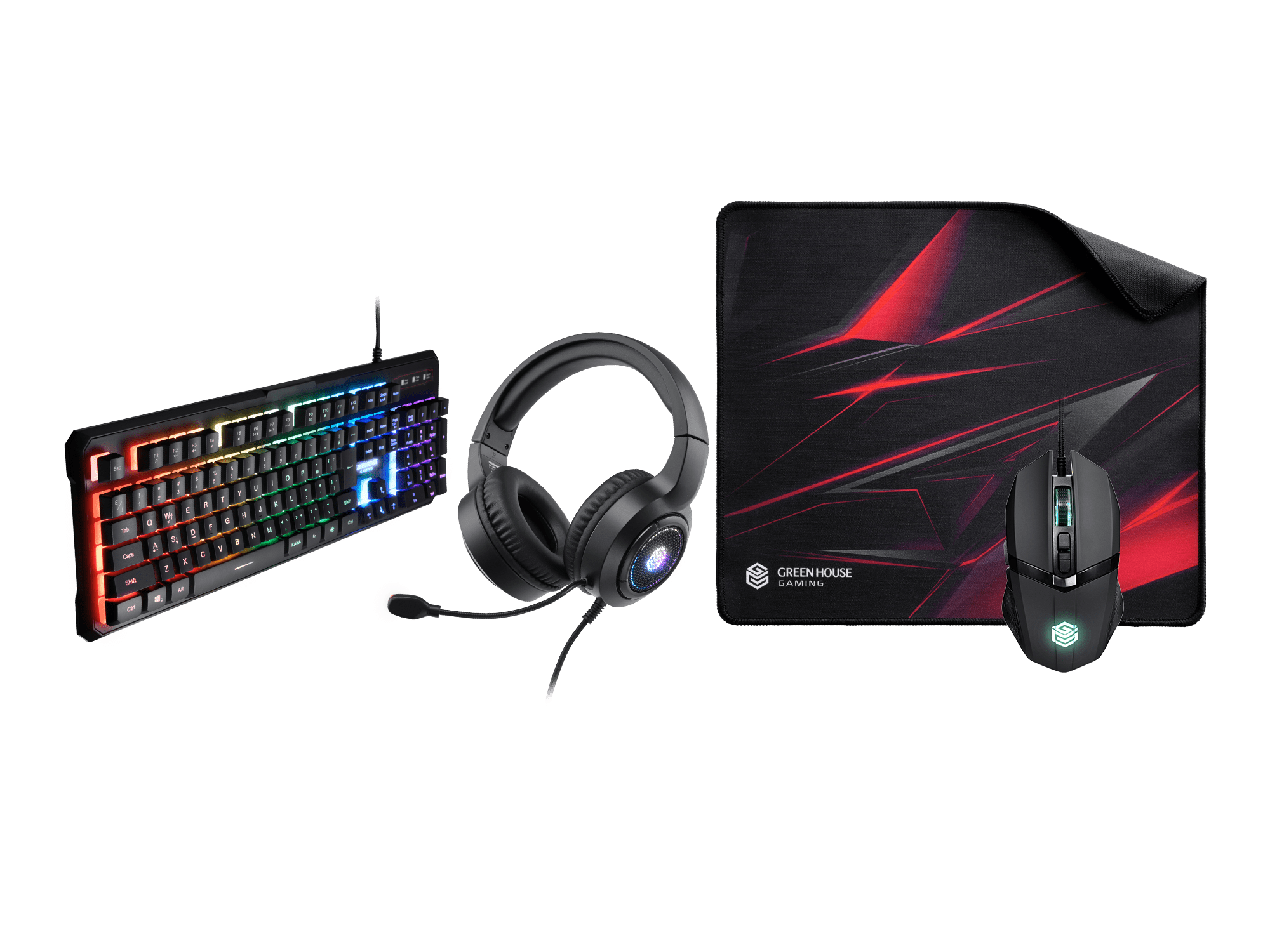 マウス, キーボード, ヘッドセット, ヘッドセット | GH-GMSETA | GREEN