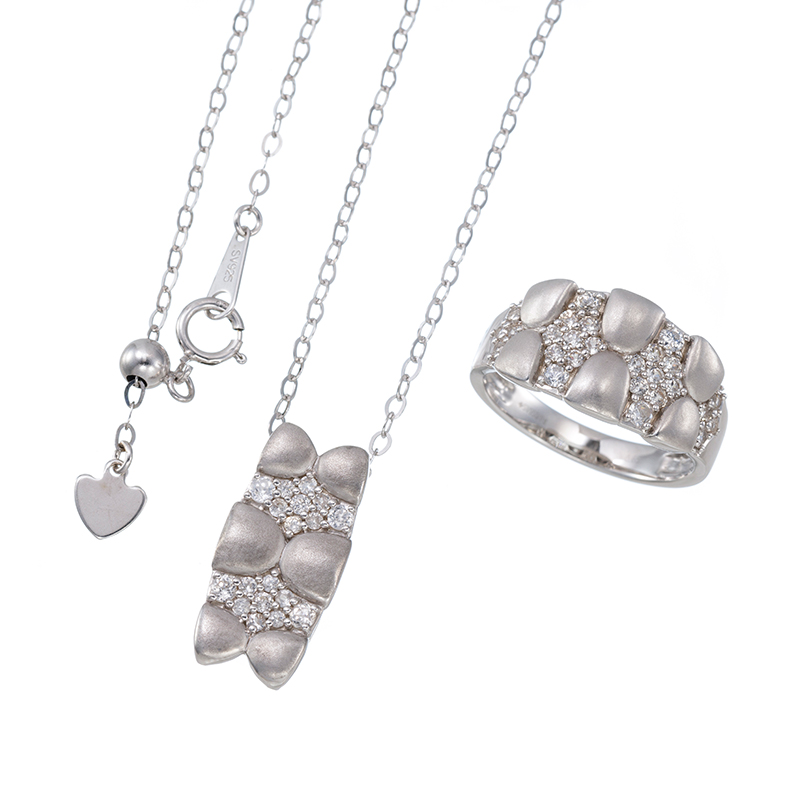 GSTV パラジウムシルバー950 天然ホワイトジルコン リング