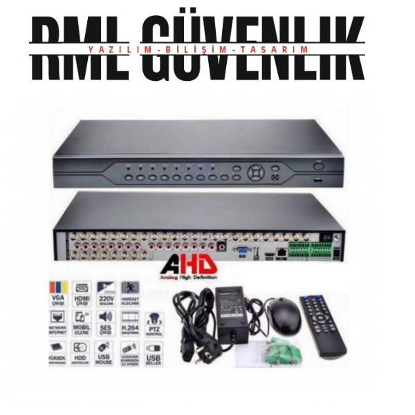 32 Kanal 5MP Full HD AHD H265 DVR Kayıt Cihazı RML-1032 fiyatları