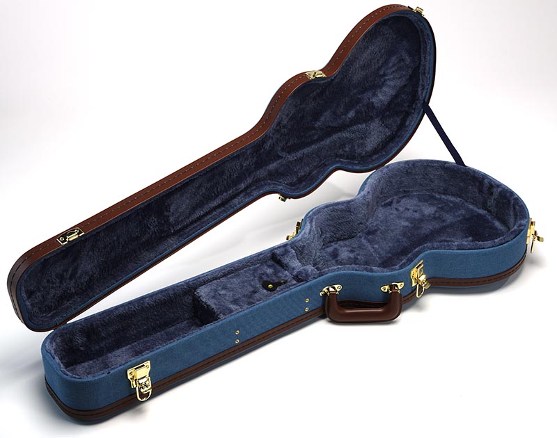 Premium Dark Denim Cloth Hard Shell Case for Les Paul Sized