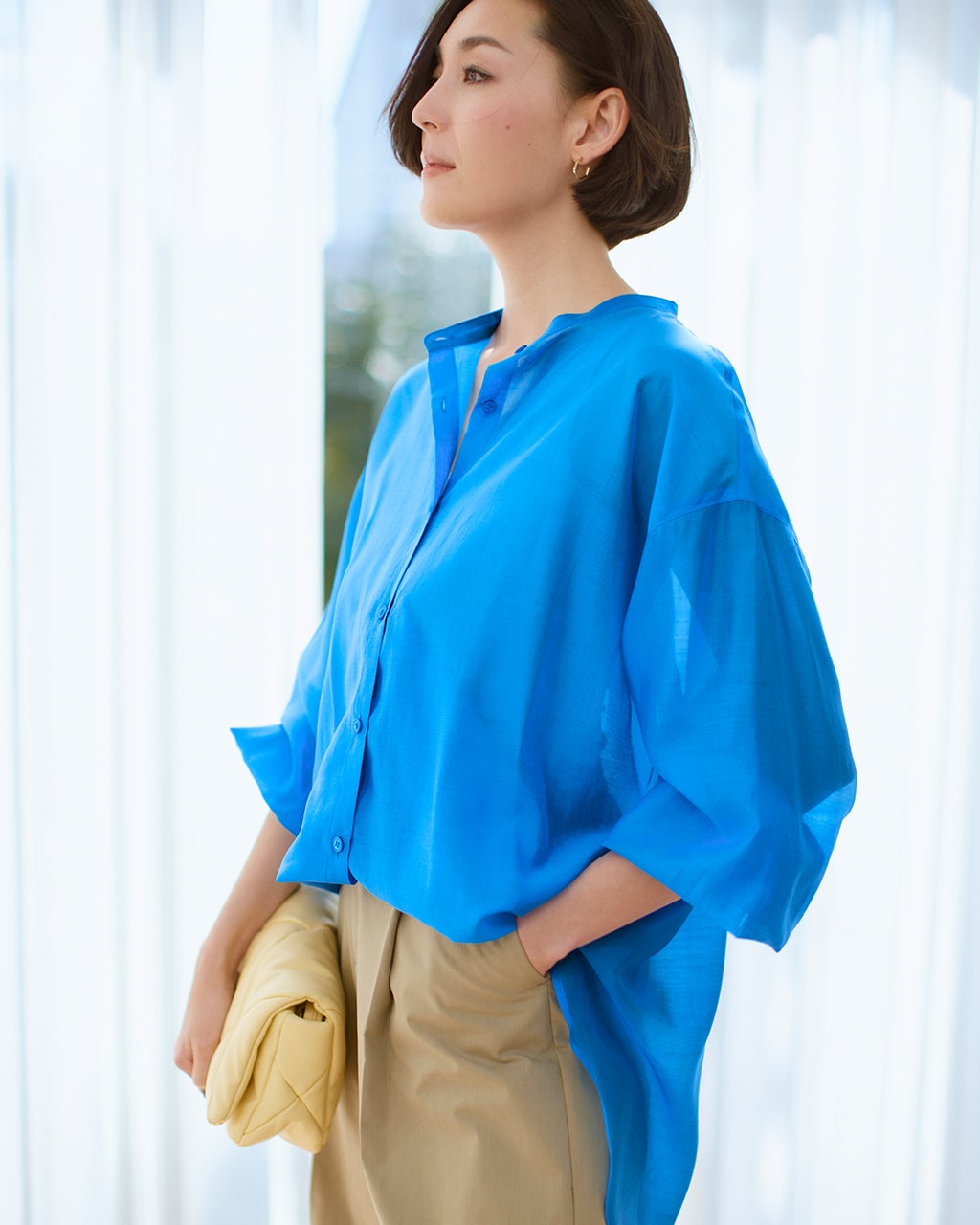 2WAYデザイン・シアーシャツブラウス/DoCLASSE