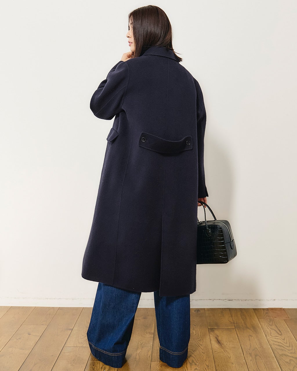 ピュアウールリバー・ダブルブレストロングコート/DoCLASSE