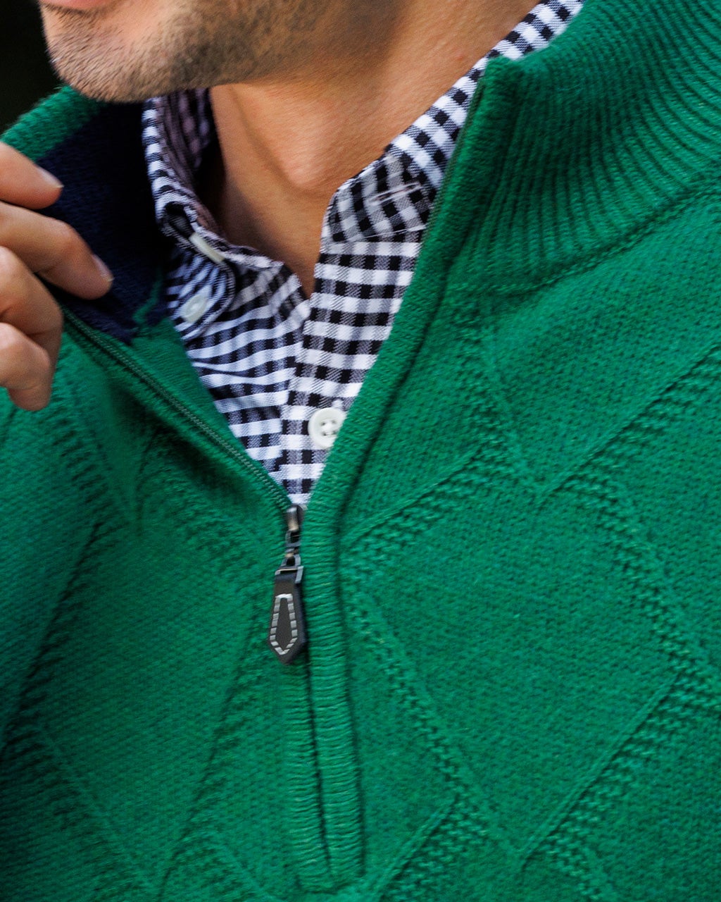 Woolpowerウールパワー ハーフジップニットセーター緑◇メンズS ウール