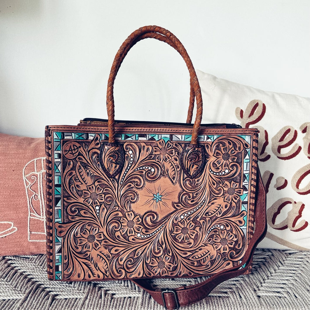 Point Blank Hand Tooled Leather Shoulder Bag - Shop Dodi Jo's
