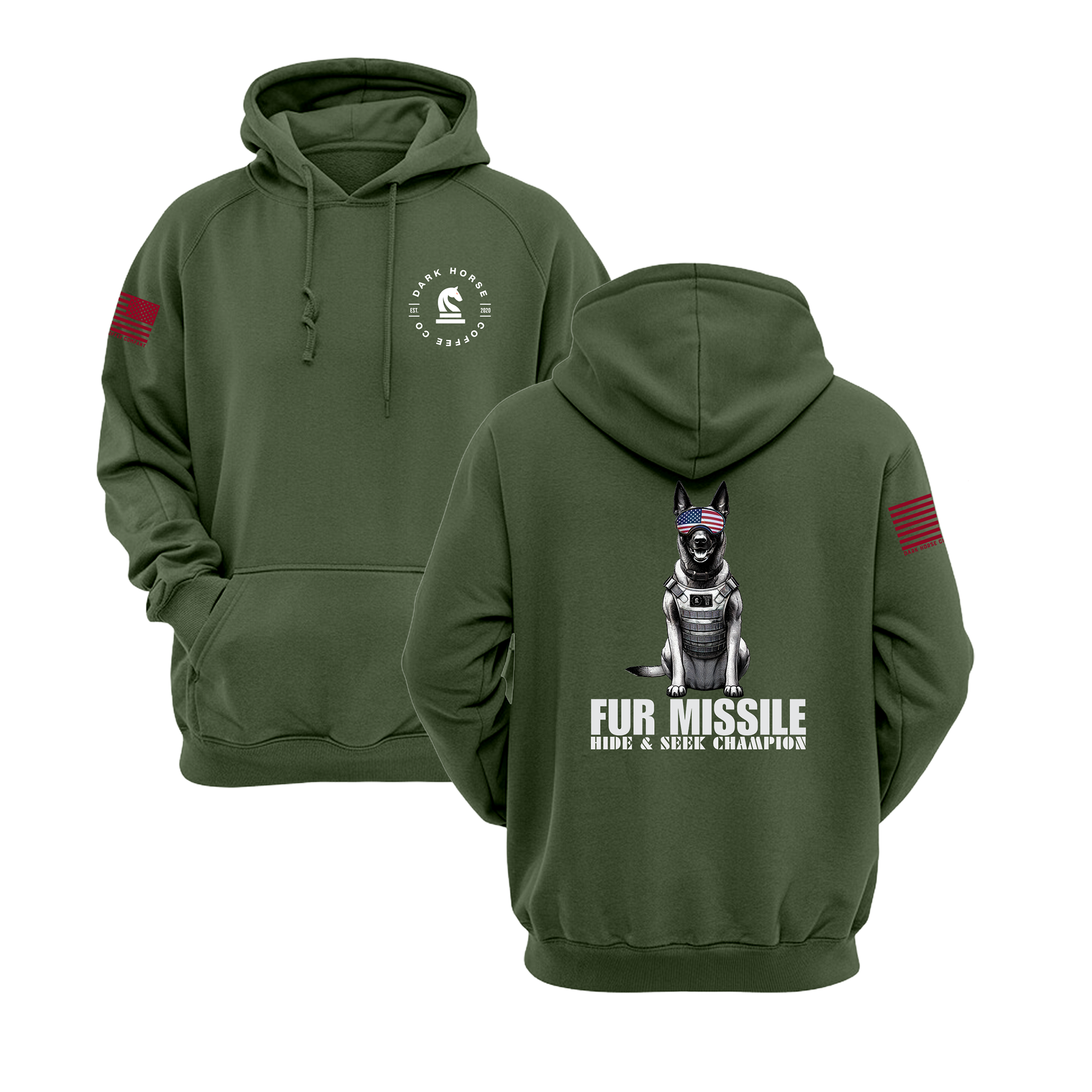 Fur Missile Hide & Seek Champ Hoodie | Dark Horse Coffee Co