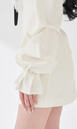 ショルダースカラップフリルシャツミニワンピース – Darich (ダーリッチ)