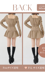 スクエアネックギャザーミニワンピース – Darich (ダーリッチ)