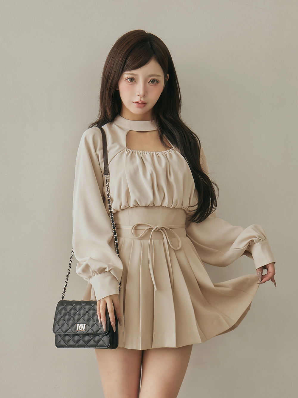 シャツドッキングプリーツミニワンピース – Darich (ダーリッチ)