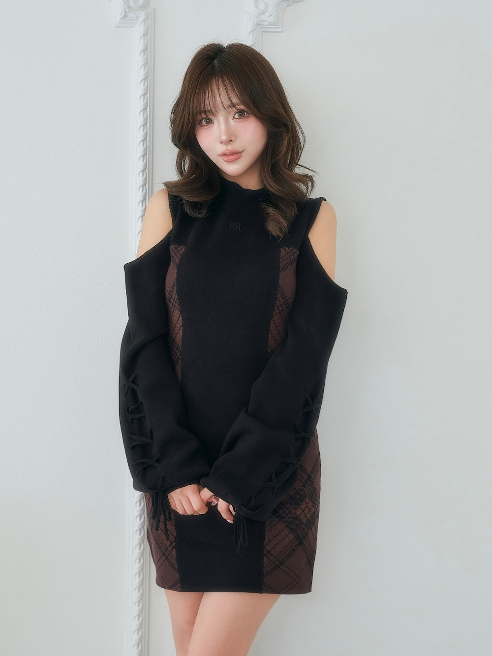 サイドチェックニットミニワンピース – Darich (ダーリッチ)