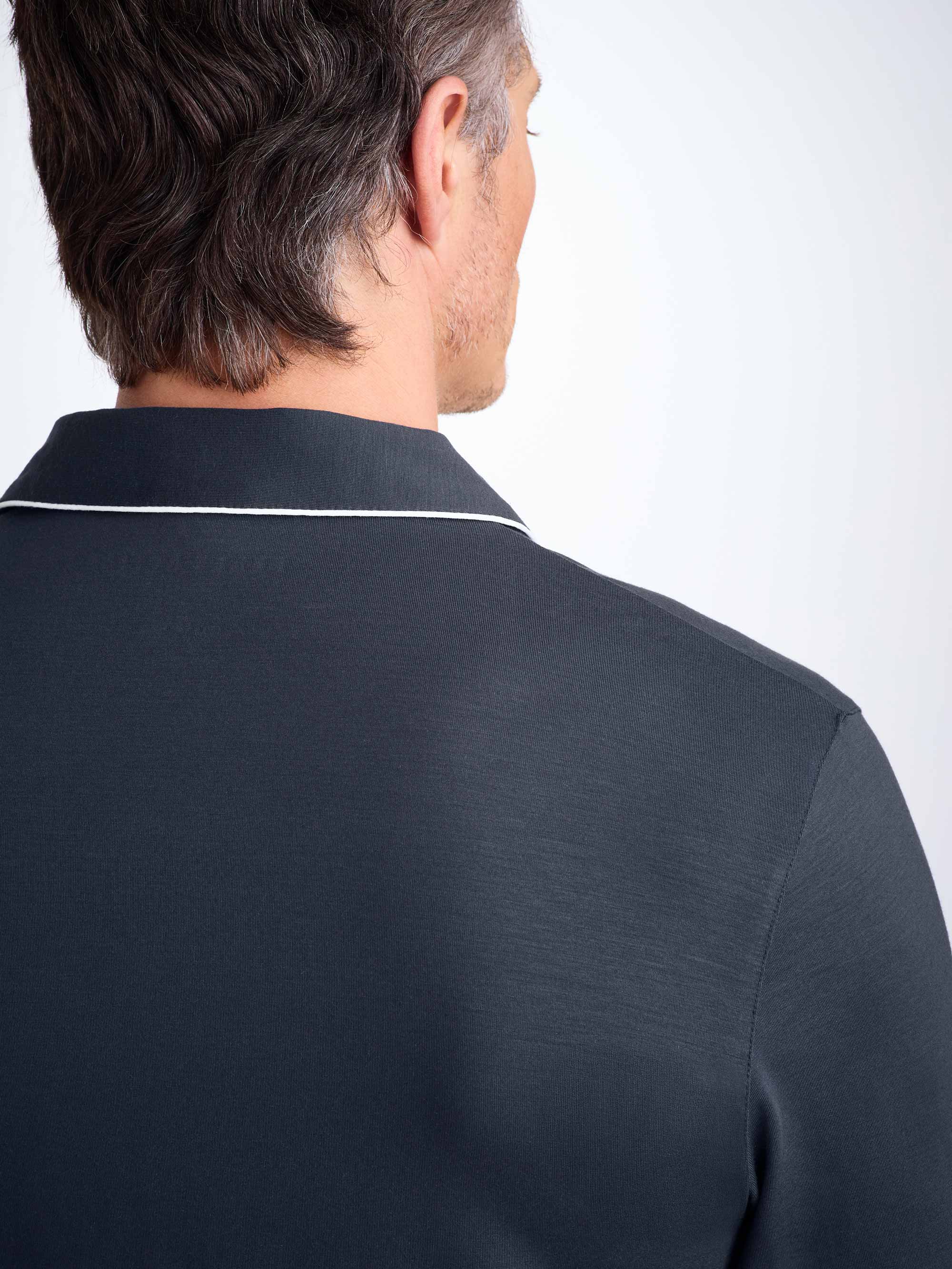 Men's Navy Jersey Micro Modal Slim Fit Pyjamas | Derek Rose