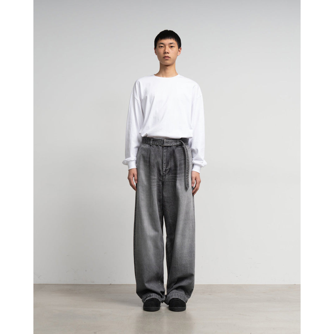 Graphpaper) Selvage Denim Belted Pants(LIGHT FADE) (GU251-40192LB