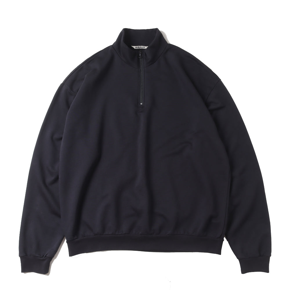 AURALEE) ELASTIC HIGH GAUGE SWEAT HALF ZIP P/O (A26SP01NU