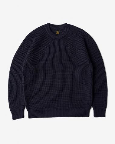 SIGNATURE CREW NECK / NAVY | BATONER (MEN)(バトナー) | KNIT