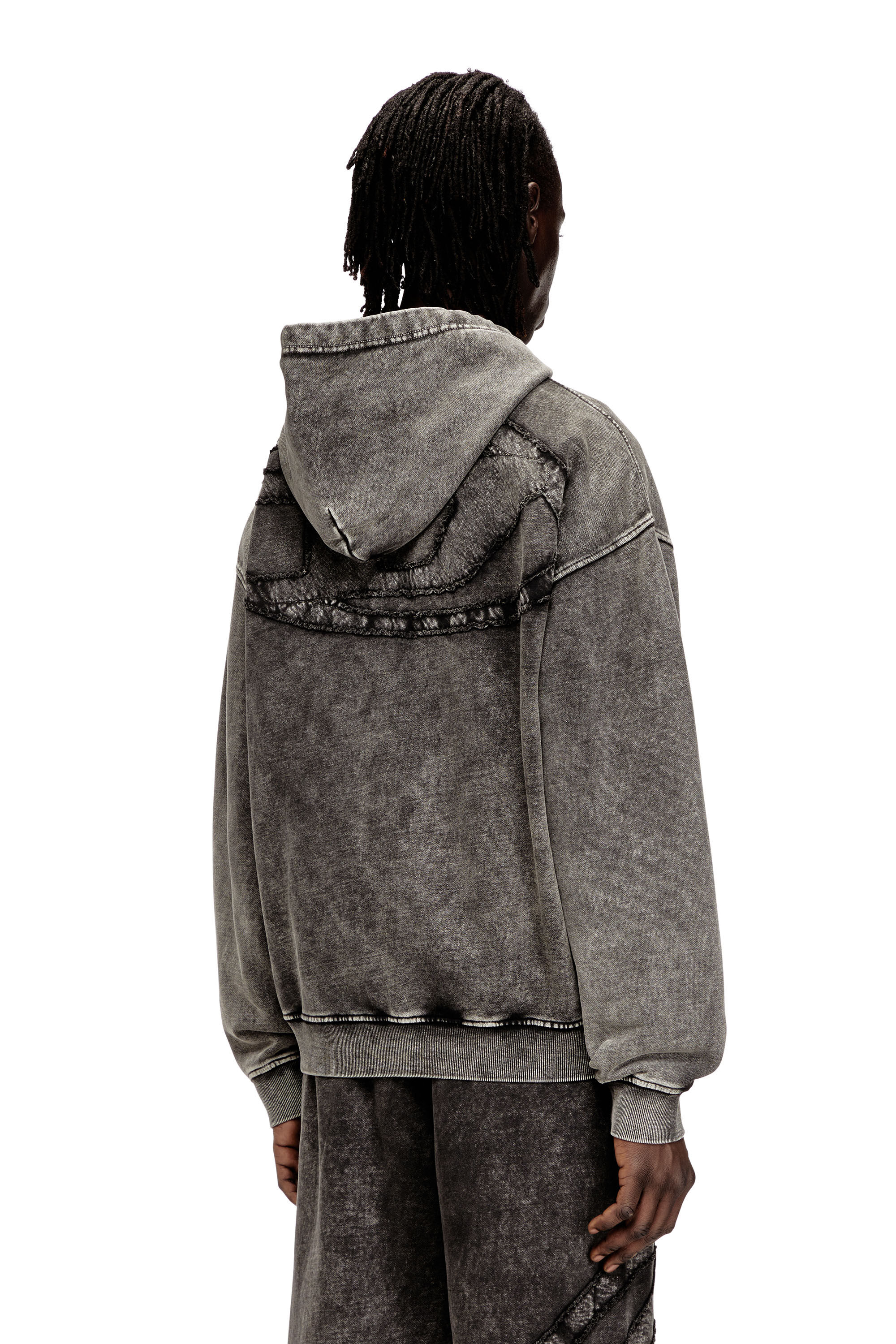 S-BOXT-HOOD-ZIP-DEN ジップアップパーカー｜グレー｜メンズ｜DIESEL