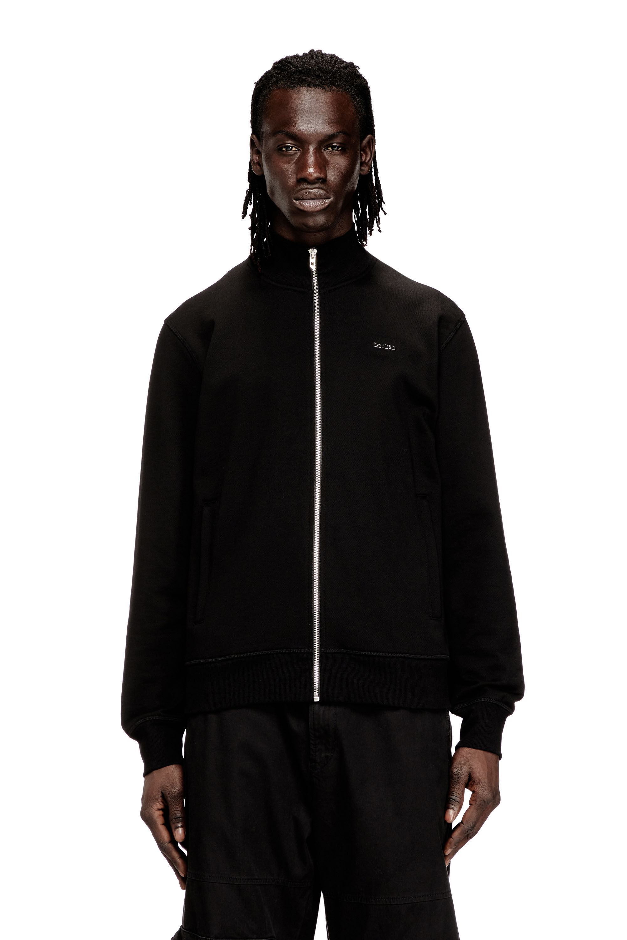 S-LOCK-MET ジップアップスウェット｜ブラック｜メンズ｜DIESEL