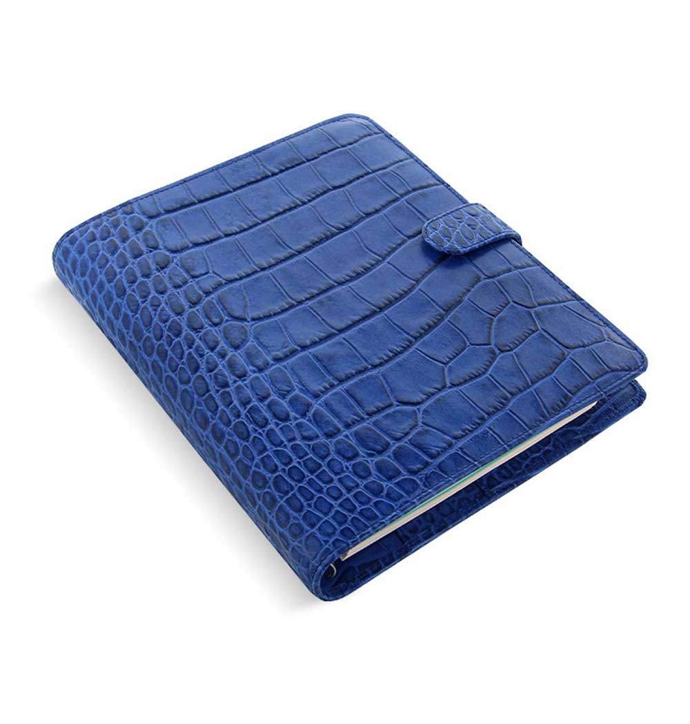 Filofax Classic Croc Print A5 Indigo Leather Organizer Agenda 2025