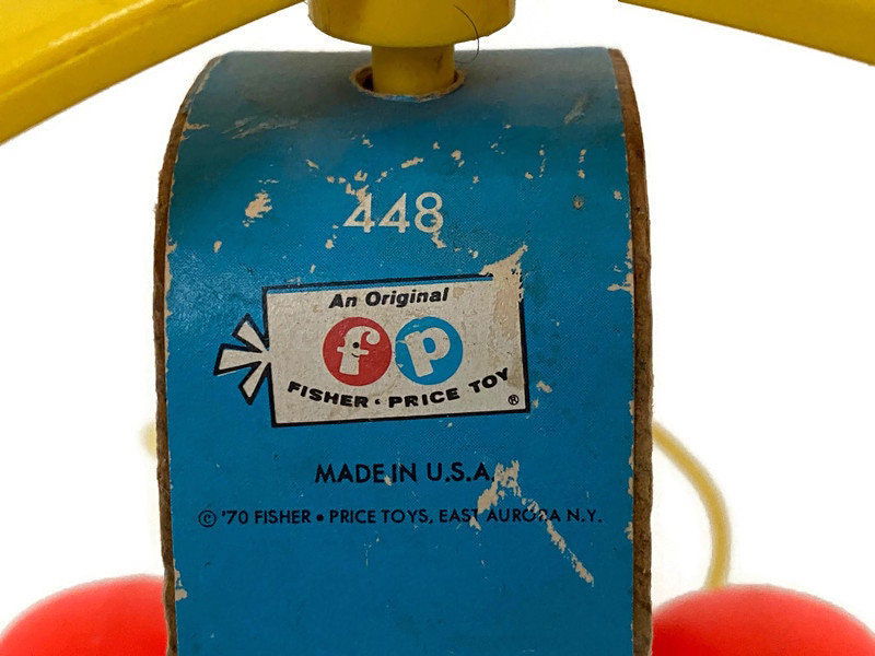 Vintage Fisher Price Mini Copter Wood Pull Toy – Duckwells
