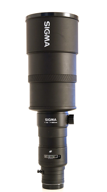 Sigma 500mm F4.5 APO A-mount lens info