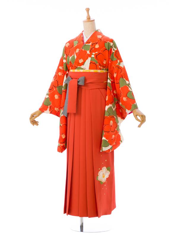 卒業袴|ｵﾚﾝｼﾞ系|R0144J|対応身長:143-148cm|ｻｲｽﾞ:7-13号|九重｜全国