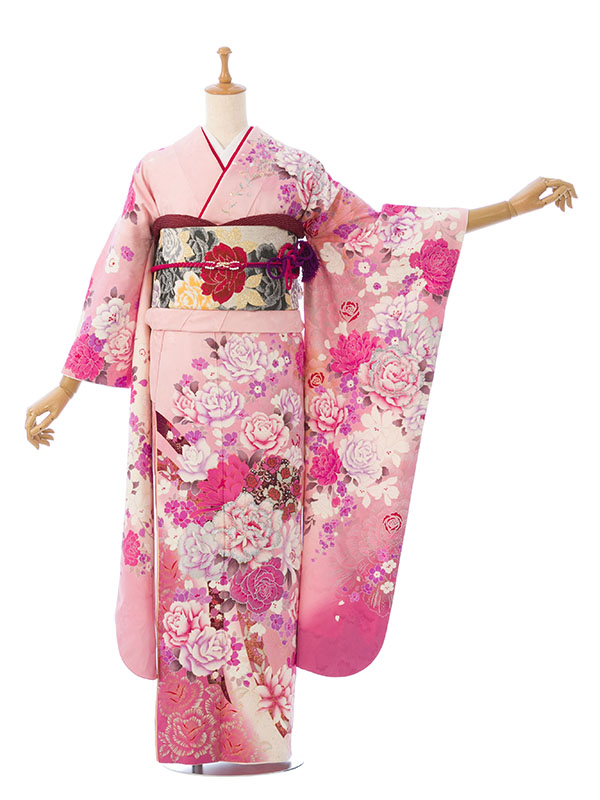 振袖|ﾋﾟﾝｸ系 |7S438|対応身長:143-155cm|ｻｲｽﾞ:7号-13号｜全国宅配可の