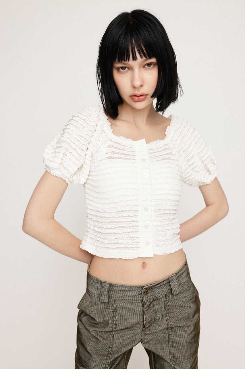SLY | FRILL PUFF CUT トップス (Tシャツ・カットソー(半袖) ) |SHEL