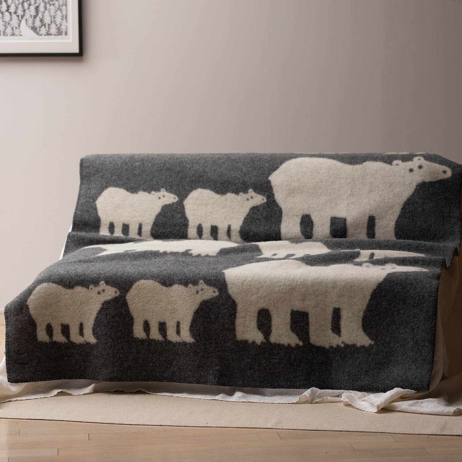 KLIPPAN/クリッパン ウール シングルブランケット ベングトのしろくま