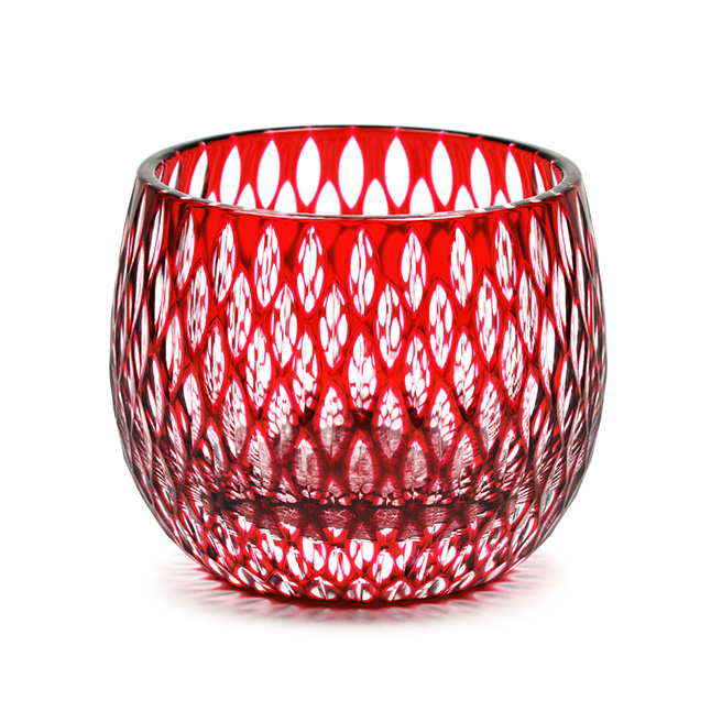 Pr-108 米つなぎぐい呑み 紅色 葡萄色 瑠璃色 | 江戸切子の店 華硝（は