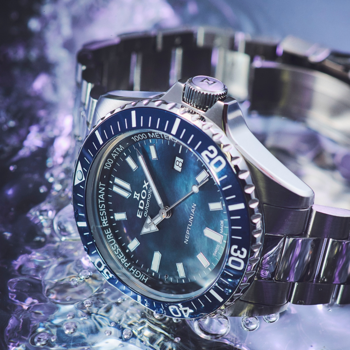 ネプチュニアン』にブラックMOP文字盤の特別モデルが登場 | EDOX日本