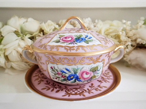 リモージュ 麗しのボンボニエール - 薔薇と天使のアンティーク